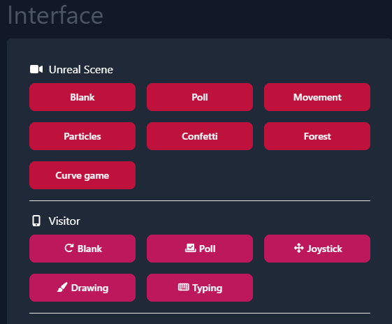 Admin interface